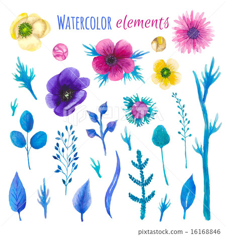 Watercolor blossom floral set Watercolor blossom floral set 16168846