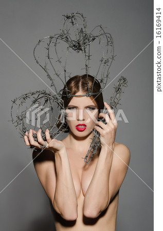 Iron lady with symbols of power Iron lady with symbols of power 16169414