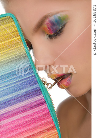 beautiful face with bright face-up and handbag beautiful face with bright face-up and handbag 16169873