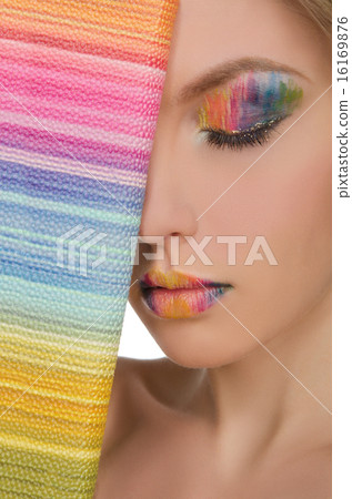 beautiful face with bright face-up and purse beautiful face with bright face-up and purse 16169876
