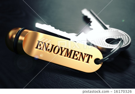 Enjoyment written on Golden Keyring. Enjoyment written on Golden Keyring. 16170326