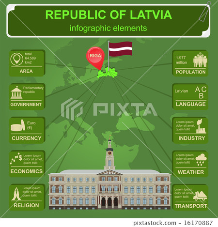 Latvia infographics, statistical data, sights. Latvia infographics, statistical data, sights. 16170887