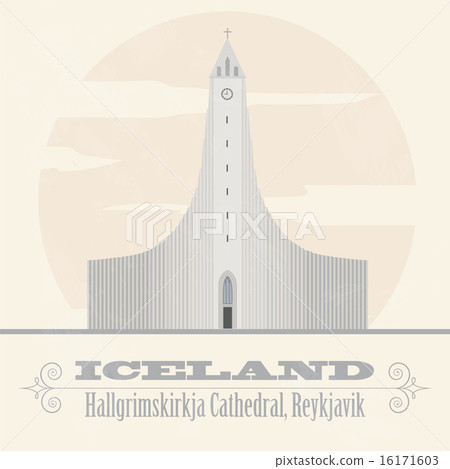 Iceland landmarks. Retro styled image 16171603