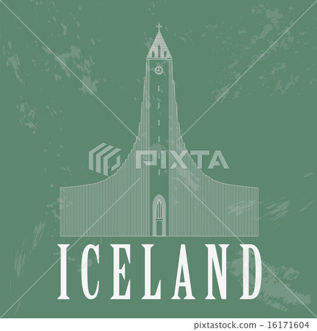 Iceland landmarks. Retro styled image 16171604