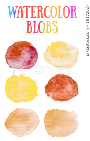 Hand painted watercolor blobs. Hand painted watercolor blobs. 16172027