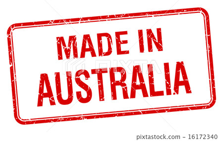 made in Australia red square isolated stamp made in Australia red square isolated stamp 16172340