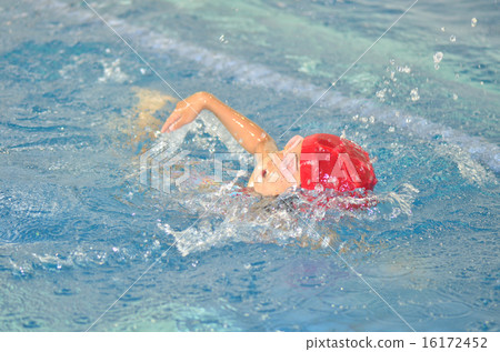 Girls swimming in the pool 16172452