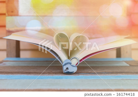 Heart shaped padlock with Heart book Heart shaped padlock with Heart book 16174418