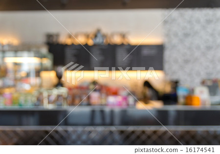 coffee store blur background with bokeh 16174541