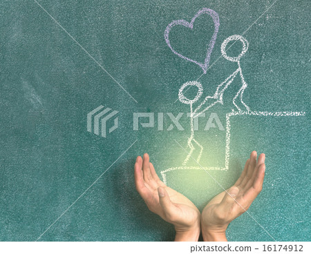 two hand put the Lover are confederating for success on blackboa 16174912