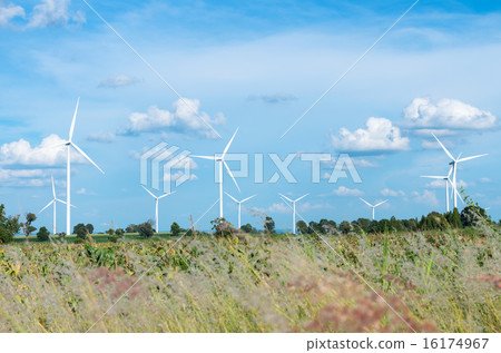 Wind turbine power generator on blue sky Wind turbine power generator on blue sky 16174967