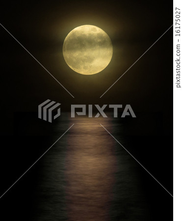 full moon with reflection 16175027