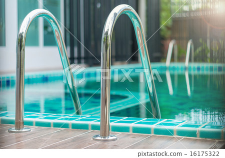 Closeup the Swimming pool with stair 16175322