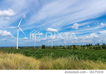 Wind turbine power generator on blue sky Wind turbine power generator on blue sky 16175830
