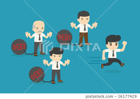Business man burden with Debt Business man burden with Debt 16177429