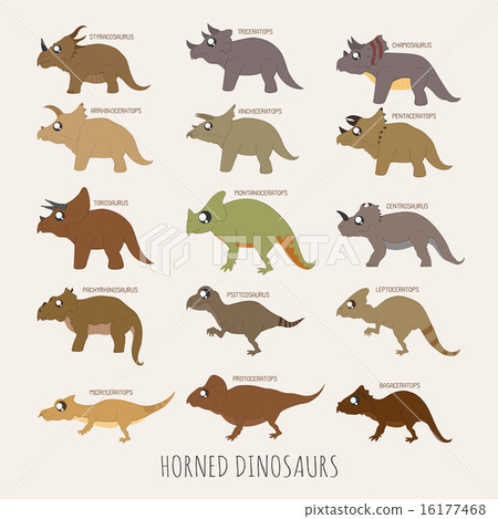 Set of Horned dinosaurs, eps10 vector format 16177468