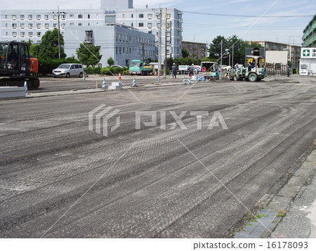 Cutting of parking pavement is completed 16178093