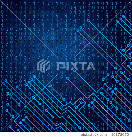 Electronic circuit and binary code - Stock Illustration [16178670] - PIXTA