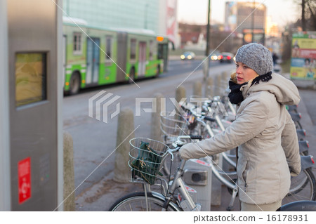 Station of urban bicycles for rent. Station of urban bicycles for rent. 16178931