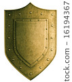 Gold coat of arms shield isolated with clipping path included 16194367