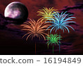 紅月亮和煙花 16194849