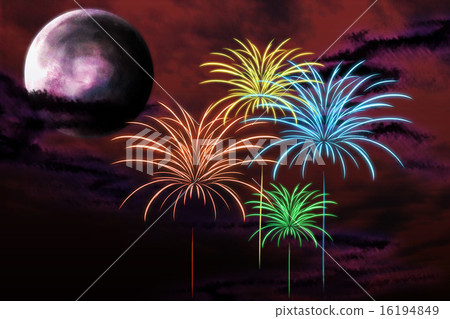 紅月亮和煙花 紅月亮和煙花 16194849