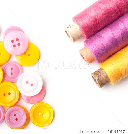 Closeup of thread and buttons 16195017
