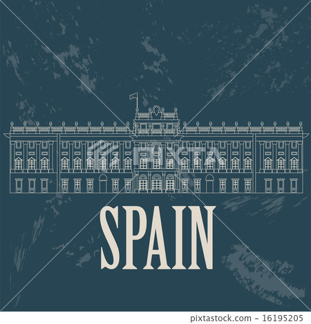 Spain landmarks. Retro styled image 16195205