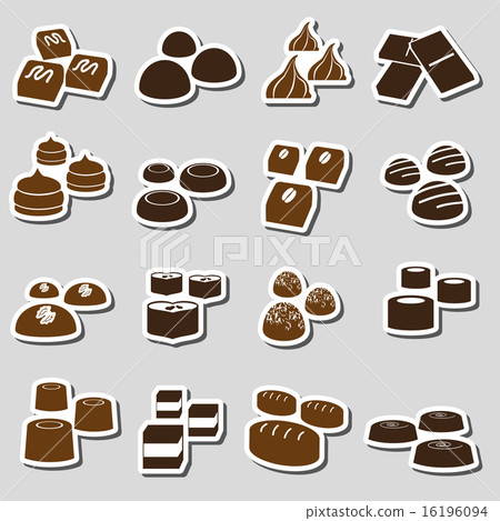 sweet chocolate truffles styles stickers set eps10 sweet chocolate truffles styles stickers set eps10 16196094