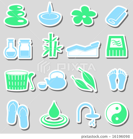 spa and relaxation simple color stickers set eps10 spa and relaxation simple color stickers set eps10 16196098