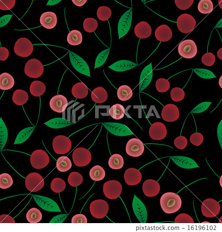 colorful cheeries fruits seamless dark pattern colorful cheeries fruits seamless dark pattern 16196102