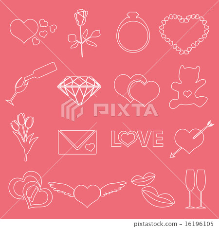 valentine's day and love outline icons eps10 valentine's day and love outline icons eps10 16196105