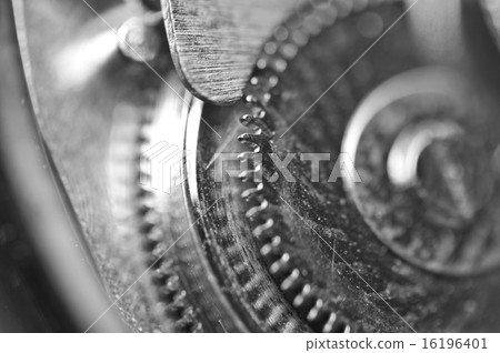 Background with metal cogwheels a clockwork. Macro Background with metal cogwheels a clockwork. Macro 16196401