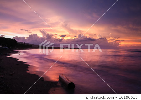 Vibrant tropical sunset at Bali indonesia 16196515