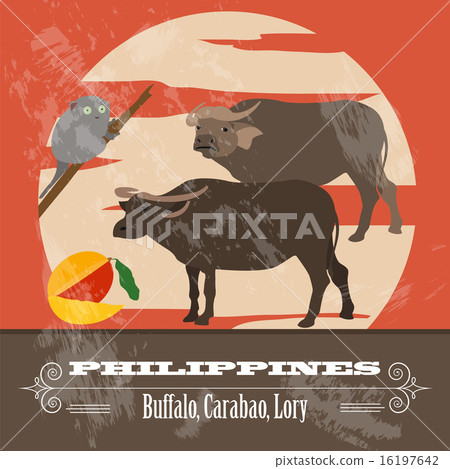 Philippines landmarks. Retro styled image 16197642