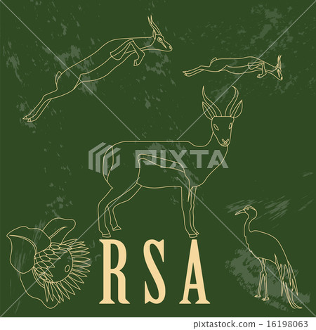 RSA  landmarks. Retro styled image 16198063