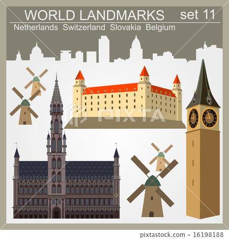 World landmarks icon set World landmarks icon set 16198188