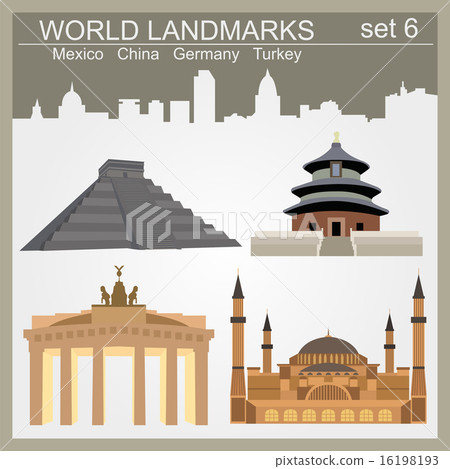 World landmarks icon set World landmarks icon set 16198193