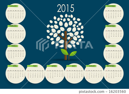 2015 calendar. Vector illustration. 16203560