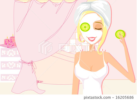 Cute woman applying moisturizer 16205686