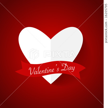 Heart paper with shadow for Valentine's day Heart paper with shadow for Valentine's day 16205795