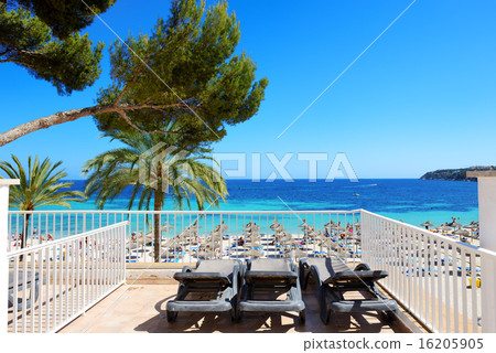The sea view terrace at luxury hotel, Mallorca 16205905