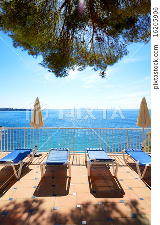 The sea view terrace at luxury hotel, Mallorca 16205906