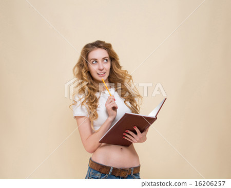 Sexy girl with notebook 16206257