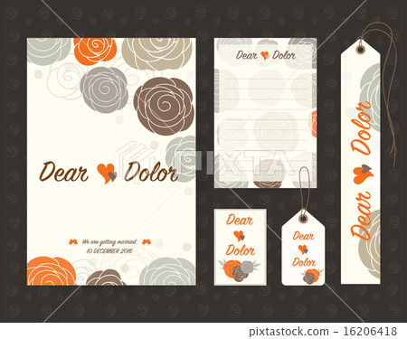 Vintage wedding invitation set design Template Vintage wedding invitation set design Template 16206418