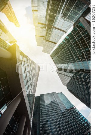Modern glass silhouettes of skyscrapers    16207255