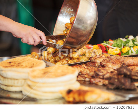 Buffet stall with food  16207635