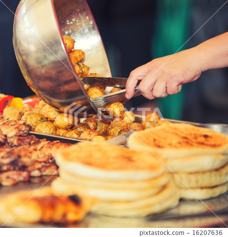 Buffet stall with food Buffet stall with food 16207636