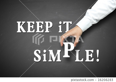 Hand holding keep it simple concept Hand holding keep it simple concept 16208283
