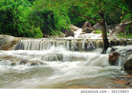 Waterfall in the forest nature background Waterfall in the forest nature background 16210863